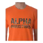 T-SHIRT ALPHA CAMO PRINT FLAME ORANGE/WOODLAND CAMO