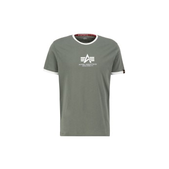 T-SHIRT ALPHA INDUSTRIES BASIC T CONTRAST ML DARK OLIVE