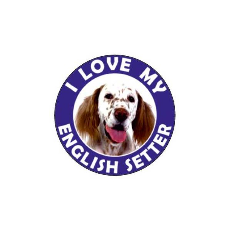 ΣΗΜΑ ΑΥΤΟΚΟΛΛΗΤΟ I LOVE MY ENGLISH SETTER