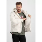 ΤΖΑΚΕΤ ALPHA INDUSTRIES HOODED LOGO PUFFER JET STR. WHITE ΤΖΑΚΕΤ ALPHA INDUSTRIES HOODED LOGO PUFFER JET STR. WHITE