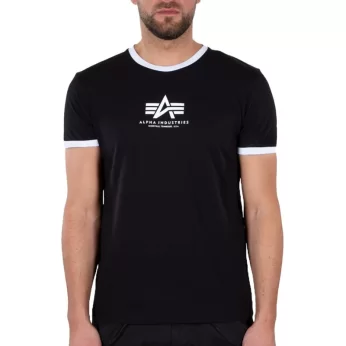 T-SHIRT ALPHA INDUSTRIES BASIC T CONTRAST ML BLACK/WHITE